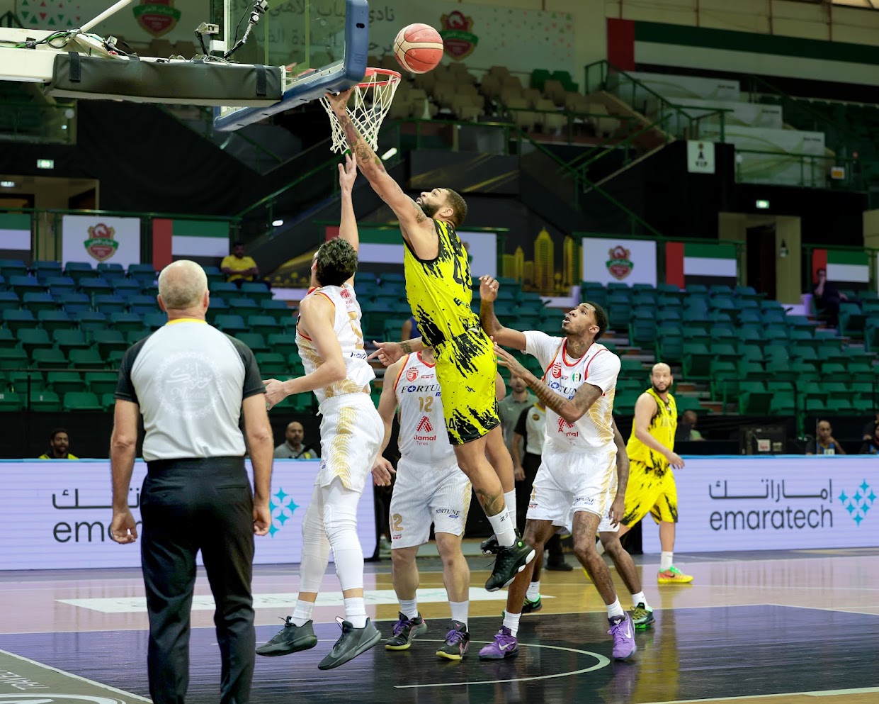 Al Wasl Men’s Basketball Team Defeats Syria’s Aleppo Police in Shabab Al Ahli Tournament