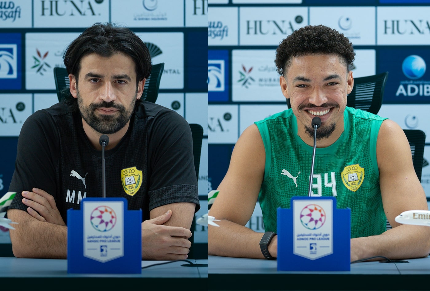 The press conference ahead of the Al Wasl vs Kalba match in ADNOC Pro League