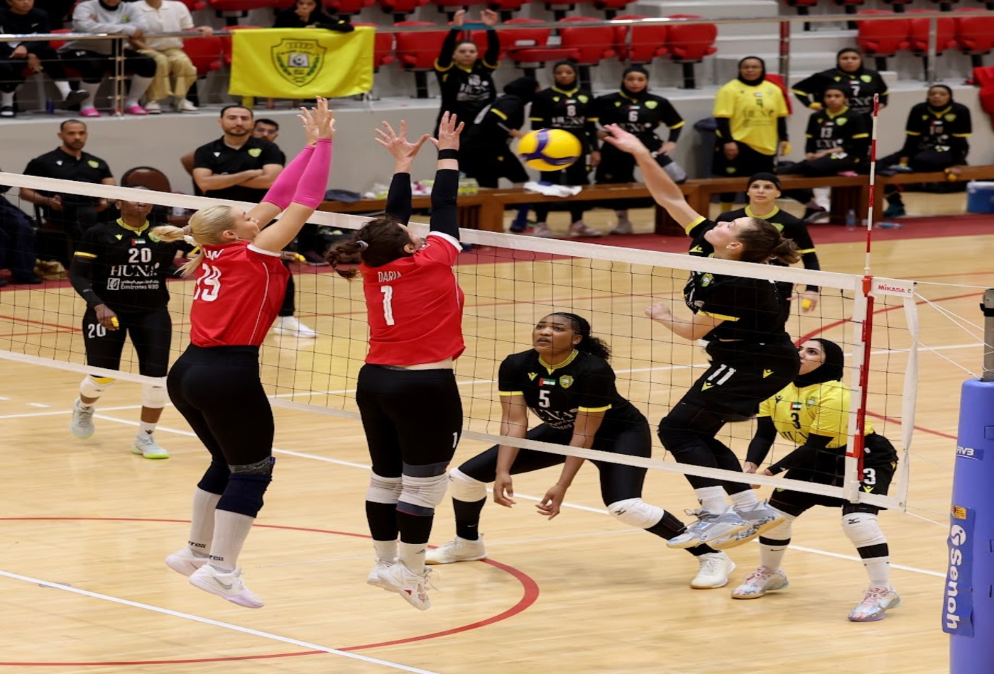 Al Wasl Women win over Sharjah Women’s  Sports Club in the first leg of the Volleyball League final