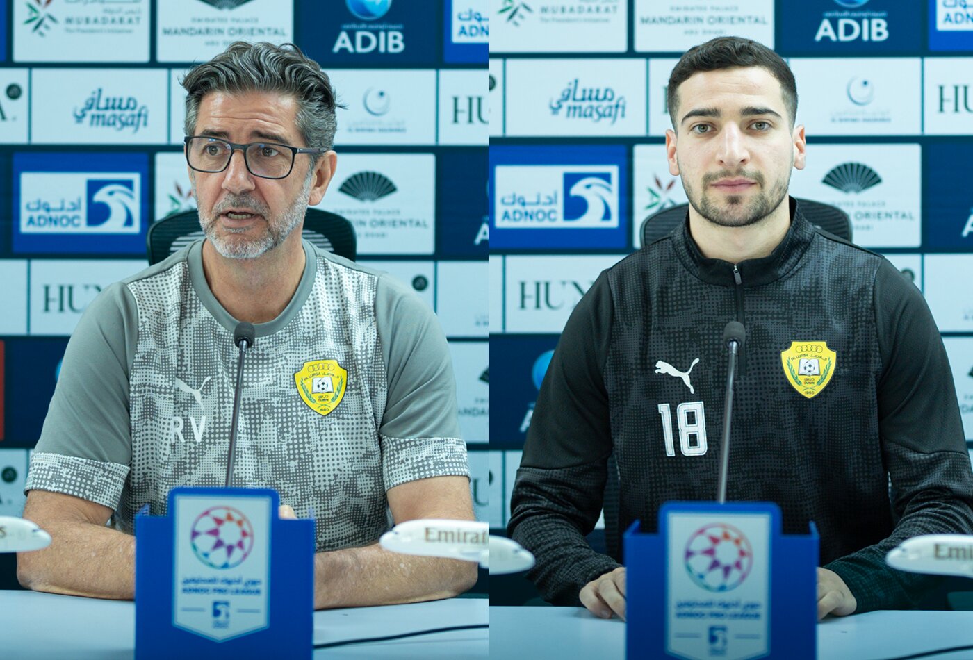 The press conference before the match between Al Wasl and Al Wahda